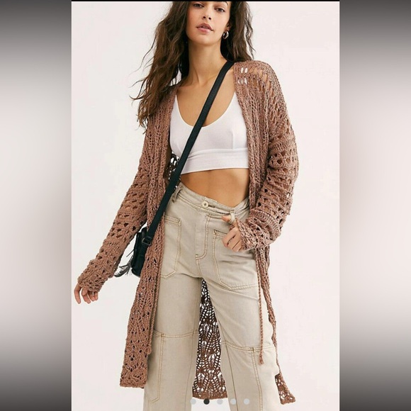 Free People Sweet Talker Crochet Cardigan GUC - Picture 3 of 16